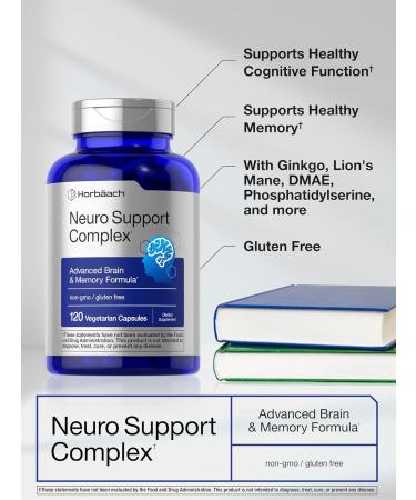 Horb ach Brain Supplement | 120 Capsules | with Phosphatidylserine & DMAE | Advanced Formula for Memory Focus Clarity | Vegetarian & Gluten Free | Neuro Support - Buy Online on GoSupps.com