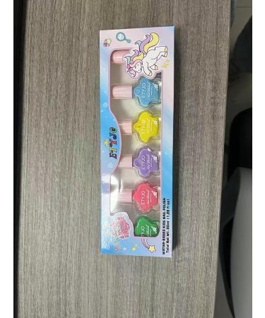 ETYJO Kids Nail Polish Set - 6 Rainbow Peel-Off Non-Toxic Varnish | Water-Based, Quick Dry | Children's Nail Varnish Gift Kit for Girls & Toddlers - Buy Online on GoSupps.com