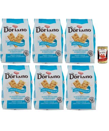 Doria Doriano Low Salt Crackers, Salted Biscuits Without Grains, 6 x 700 g + Italian Gourmet Pulp 400 g