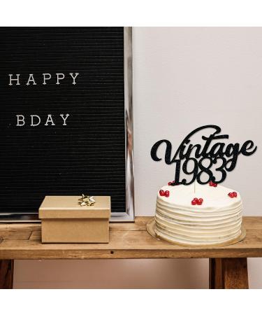 Vintage 1983 Cake Topper Glitter Cheers to 40 Years 40 and Fabulous Cake Topper for 40th Birthday Wedding Anniversary Party Sign Decorations By GotGala (1983) - Buy Online on GoSupps.com