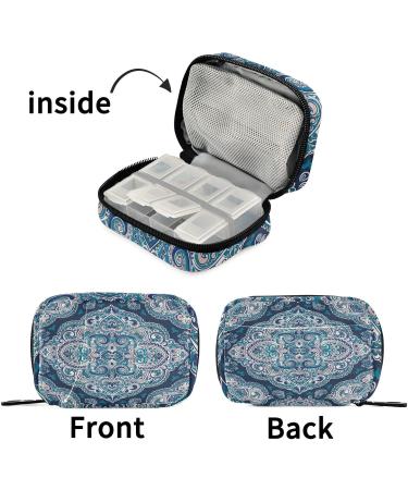 Weekly Pill Organizer for Travel - Cute 7-Day Vitamin Holder Case - Portable Boho Green Pill Box for Purse - Buy Online on GoSupps.com