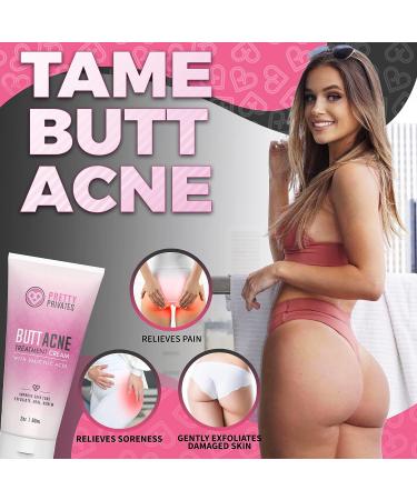 Pretty Privates Premium Buttocks Acne Cream - Salicylic Acid Clearing Lotion for Butt & Inner Thighs - 2 Oz - Buy Online on GoSupps.com