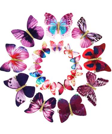 18 pieces butterfly hair clips glitter hair clips butterfly snaps hair clips for young women hair accessories (elegant styles) - Buy Online on GoSupps.com