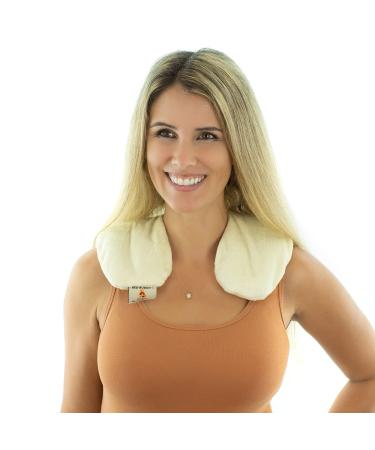 Bed Buddy Neck Pillow Heating Pad for Neck and Shoulders with Moist Heat & Aromatherapy  Lavender & Chamomile  White