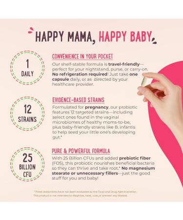 Mama Natural Prenatal Probiotics for Women Gut & Immune Support for Pregnancy Breastfeeding & Postpartum* | 25 Billion CFU 12 Strain Probiotic & Prebiotic Blend to Support Mom and Baby - Buy Online on GoSupps.com