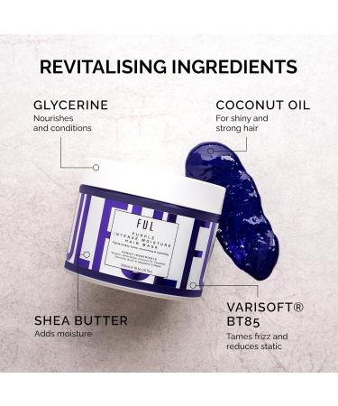 FUL Purple Intense Moisture Hair Mask Made in UK | Purple Hair Mask for Blonde Hair | Deep Conditioning Hair Mask for Dry Hair | Blonde Hair Mask | Hydrating Hair Mask | Hair Mask for All Hair Types For Blonde Hair (Purple) - Buy Online on GoSupps.com