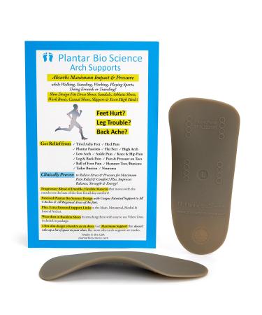 Arch Support | Plantar Fasciitis Relief Shoe Inserts | Heel Pain Relief | Ball of Foot Pain Relief | Slim Design Fits All Shoes (US Shoe Size Women 6-7 / Size #3)