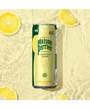 Maison Perrier Forever Lemon Sparkling Water Beverage Natural Lemon Flavour No Calories No Sweeteners No Sodium Sourced & Bottled In France 24 Cans - Buy Online on GoSupps.com