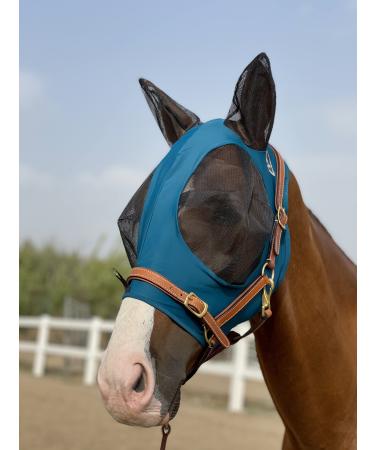 TGW Riding horse fly mask super comfort horse fly mask elasticity fly mask with ears We only produce products that like horses (dark green l) l dark green