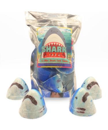 4 Mini Shark Attack Bites Bath Bombs Gift Birthday Present Kids Bathbomb Unique UK Bloodbath Blood Vegan Approved Certified Cruelty Free
