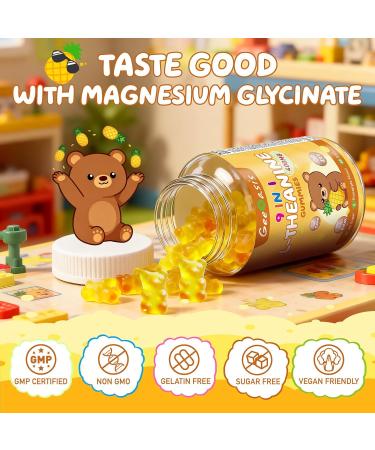 Geeoasis L-theanine 400mg Gummies l theanine Supplement for Kids & Adults 9 in 1 High Absorption Theanine Complex for Stress & Focus Support Pineapple Flavor 60 Count - Buy Online on GoSupps.com