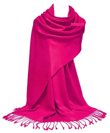 GFM Smooth Shiny Surface Pashmina Style Scarf (L9) L9-crtglb-hot Pink