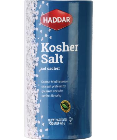 Haddar Kosher Salt 1 Pack (16oz) Made in Italy