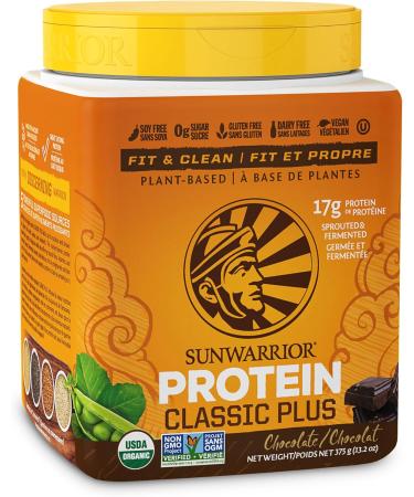 Sunwarrior - Classic Plus Raw Organic Plant Based Protein Chocolate 375 g - Buy Online on GoSupps.com