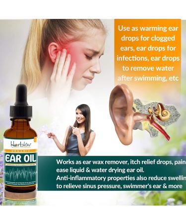 Organic Ear Oil for Infections - Natural Eardrops for Swimmer's Ear, Wax Removal & Pain Relief - Made in USA - Buy Online on GoSupps.com