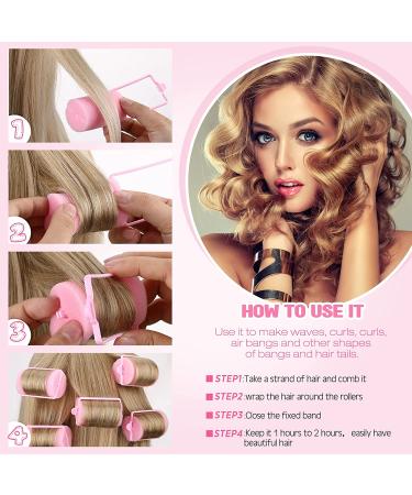 18 Large Soft Foam Hair Rollers 40mm - Hair Styling Curlers for Women and Kids - Pink - Pack of 18 - Buy Online on GoSupps.com
