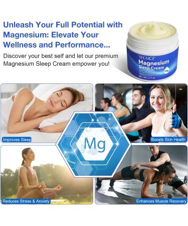 Magnesium Soothing Sleep Cream Magnesium Skin Muscle & Body Calm Moisturing Butter Relief for Restless Legs | Muscle Joint Relaxant for Cramps & Pain Natural Sleep Support(90g) - Buy Online on GoSupps.com