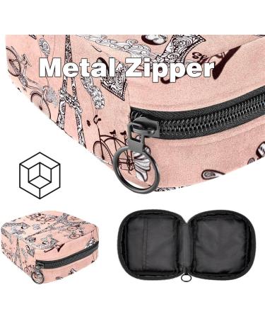 Eiffel Tower Ladies Napkin Storage Bag | Portable Zip Case for Teen Girls & Women - Stylish & Functional - Buy Online on GoSupps.com