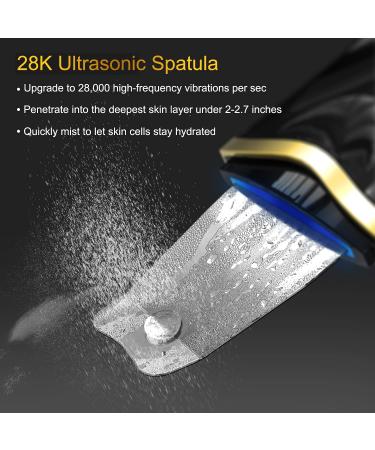 Qukot Ultrasonic Skin Scrubber Spatula - Blue-Light Upgraded Blackhead Remover & Pore Cleaner for Deep Facial Cleaning - Comedone Extractor for Women and Men - Buy Online on GoSupps.com