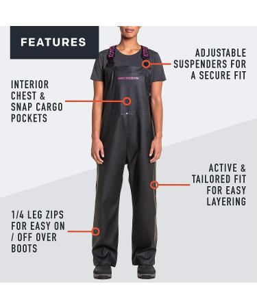 Grundens Women's Neptune Commercial Fishing Bib Pants - Waterproof Adjustable (Small, Black) - Buy Online on GoSupps.com