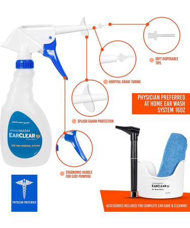 Nuance Medical EarClear Rx: Ear Cleaning Kit for Adults & Kids - Flexible Tip System with Otoscope Penlight, Basin, Disposable Tips & Microfiber Towel - Buy Online on GoSupps.com