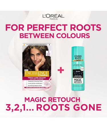 L'Or al Paris Excellence Cr me Permanent Hair Dye Radiant At-Home Hair Colour with up to 100% Grey Coverage Pro-Keratin Up to 8 Weeks of Colour Colour: 3 Natural Darkest Brown - Buy Online on GoSupps.com
