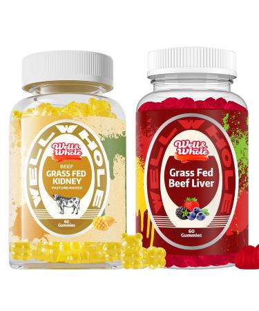 Well&Whole Grass Fed Beef Liver Gummies and Grass Fed Beef Kidney Gummies