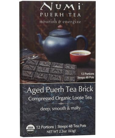 Numi Tea Organic Tea Pu-erh Tea Aged Pu-erh Tea Brick 2.2 oz (63 g)