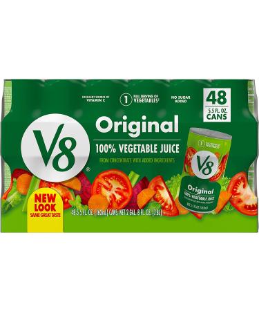 V8 Original 100% Vegetable Juice 5.5 FL OZ Can - Pack of 48 - Buy Online on GoSupps.com
