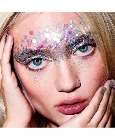  Dreamil 12 Colors Fluorescent Glitter Face Eye Hair Nail Body Glitter Gel Luminous Glitter for Festival Carnival Christmas Halloween (With 2 Makeup Sticks - Buy Online on GoSupps.com