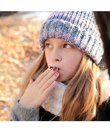 120 Pieces Christmas Children False Nails - Colorful Flower Pattern Kids Press on Nails for Nail Art Decoration - Buy Online on GoSupps.com