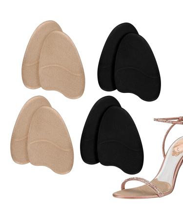 Metatarsal Pads for Women 4 Pairs Forefoot Cushion Inserts for Women Shoes Non-Sliding Insole Pads for Open Toe Shoes Ball of Foot Cushions Shoe Filler Reduce Foot Slip A-4 Pairs