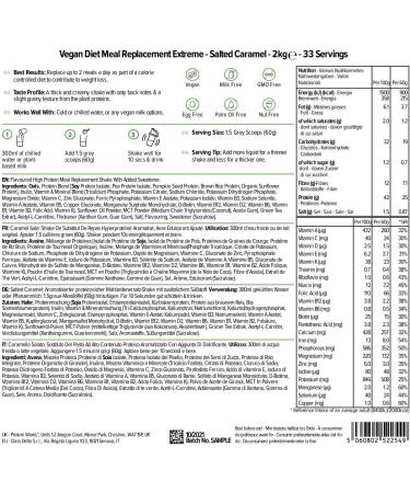 The Protein Works Vegan Diet Meal Replacement Extreme - Salted Caramel 2kg | Plant Based Shake with Added Vitamins | Supports Weight Loss | 33 Servings - Buy Online on GoSupps.com