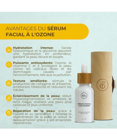 OZONO D'OR - 100% Natural Organic Face Serum with Ozone Anti-wrinkle and Anti-spots | Vitamin C E A Q10 Serum with 17 Active Ingredients | Hyaluronic Acid Face Serum | Skincare Certificate | 30ml - Buy Online on GoSupps.com