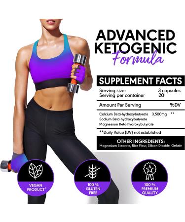 Advanced Keto Pills for Balanced Diet & Increased Energy - Focus, Stamina & Digestive Support - Keto Diet Pills for Women & Men - Effective Keto Supplements (2 Pack) - Buy Online on GoSupps.com