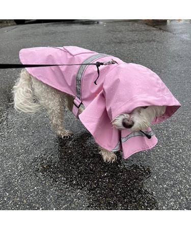 Buy OCSOSO Waterproof Dog Raincoat - Lightweight Hooded Jacket with Harness Fit & Reflective Design for Small & Medium Dogs (Pink S/M) - Buy Online on GoSupps.com