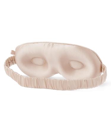 Fishers Finery 25 Momme 100% Organic Mulberry Silk 3D Sleep Mask - Contoured Travel Eye Mask Soft Cooling Zero Eye Pressure - New and Improved Style (Taupe)