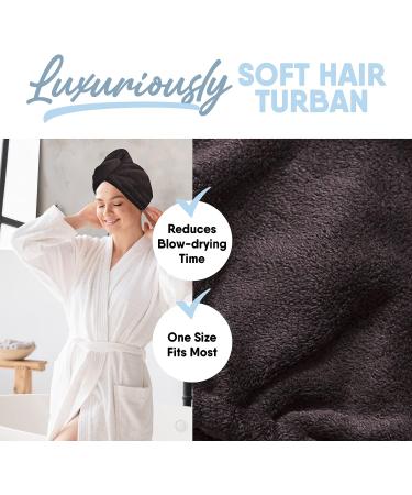 MICRODRY Ultra-Absorbent Hair Towel Wrap - Quick-Drying Microfiber for All Hair Types - Machine-Washable Anti Frizz Hair Care - Black, One Size Fits All - Buy Online on GoSupps.com