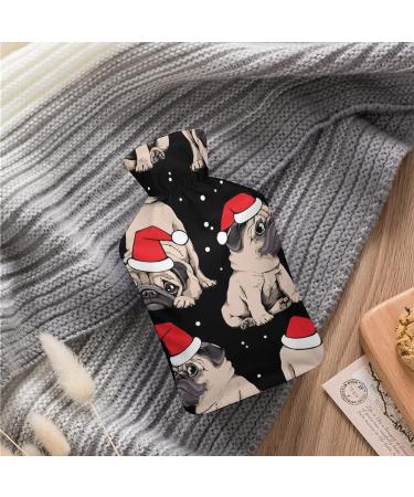 Buy Cartoon Pug Hot Water Bottle with Plush Cover - Bed Bottle Hand Warmer for Adults & Kids | 26.5x15.3cm - International Shipping Available - Buy Online on GoSupps.com