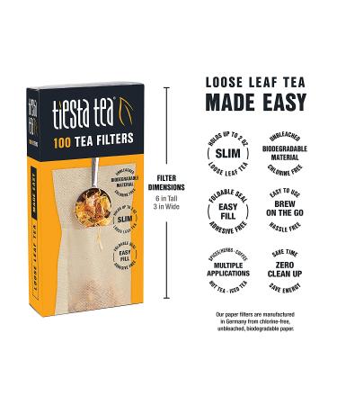 Tiesta Tea - 100 Count Disposable Loose Leaf Tea Filters | Eco-Friendly, Unbleached Paper Infusers for Hot & Iced Tea - Buy Online on GoSupps.com
