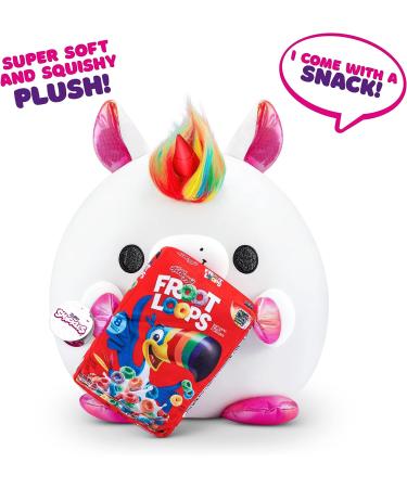 Snackles Series 1 Unicorn Surprise 35 cm Medium Plush - Ultra Soft & Cuddly Squishy Comfort Toy with Snack Brand Accessory - Ages 3 - Buy Online on GoSupps.com