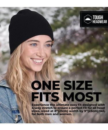 Winter Beanie Knit Hat for Men & Women - Warm & Stylish Ribbed Cap in Black - Buy Online on GoSupps.com