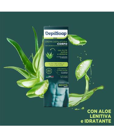  DEPILSOAP Hair Removal Cream for Men - Pack of 150 ml - Suitable for all skin types - Ammonia Free - Enriched with natural ingredients such as Aloe and Vitamin E - Buy Online on GoSupps.com