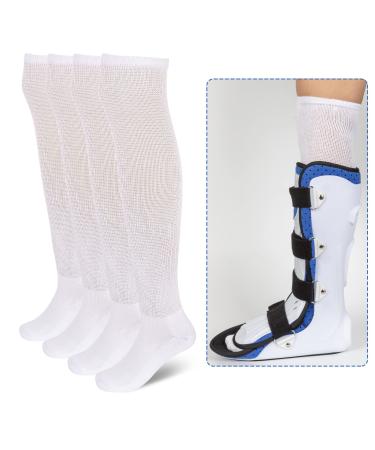 MD Foot Thera Walking Boot Replacement Socks Medical Liner for Orthopedic Brace Shoe Tube Socks Under Air Cam Walkers&Fracture Boot Casts 4WHI 9-11