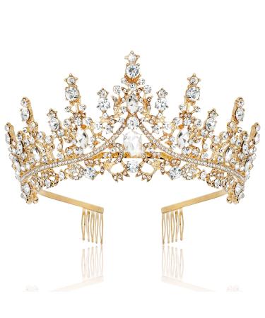 TOBATOBA Gold Crown for Women Gold Tiara Birthday Queen Crown Wedding Tiara for Women Crystal Tiaras and Crowns Royal Princess Quinceanera Headpieces for Prom Pageant Bride Halloween Cosplay - Buy Online on GoSupps.com