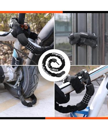 Valuemax Bicycle Lock - 100cm Chain Lock with 5-Digit Resettable Number Code | 8mm Thick Hardened Steel | Secure for Bicycles E-Bikes Motorcycles & Glass Doors - Black - Buy Online on GoSupps.com