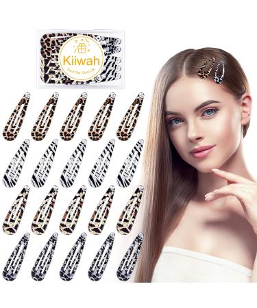 Hair clips women 20 pieces large snap hair clips metal leopard snap hair clips hair clips big hair accessories with box for women girls (four patterns) - Buy Online on GoSupps.com