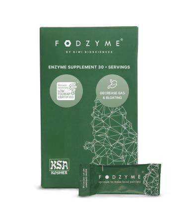 FODZYME On-The-Go Digestive Enzymes for Gut Health, Relief for Bloating, Gas, Constipation, Diarrhea, Abdominal Pain, Low FODMAP, 30 Dose 30-DOSE ON-THE-GO KIT
