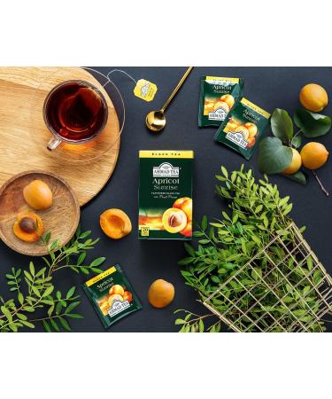Ahmad Tea Apricot Sunrise Black Tea with Apricot 20 Individually Packaged Aroma-Sealed Bags (2-Pack) - Premium Quality Fruit Tea - Buy Online on GoSupps.com