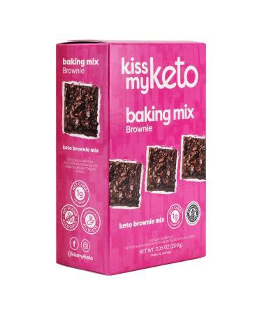 Kiss My Keto Brownie Mix  Low Carb Brownie Mix for Keto Baking | Sugar Free, Gooey Chocolate Keto Brownies | Certified Gluten Free, Keto Dessert Baking Mix  No Glycemic Sweeteners (12 Servings) Brownie Baking Mix